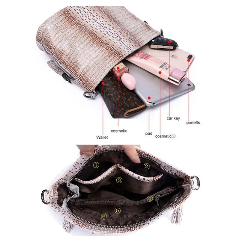 Real Leather Luxury Handbags Women Shiny Embossed Coating Bucket Shoulder Bags Fashion New - Image 7