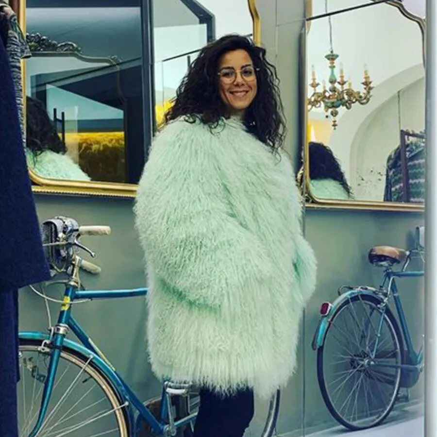 Real Mongolian Fur Jacket Mid-Length Ladies Tibetan Lamb Fur Coat Natural Sheepskin Coats For Women 2023 - Image 8