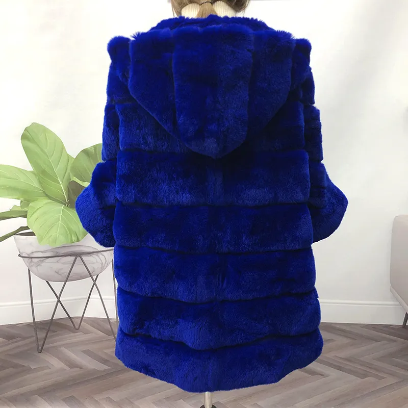 Real Rex Rabbit Natural Fur Coat Female Hoodies Zipper Poncho Jackets Winter Clothes Woman Fluffy Fur Warm Fashion Coat Big Size - Image 48