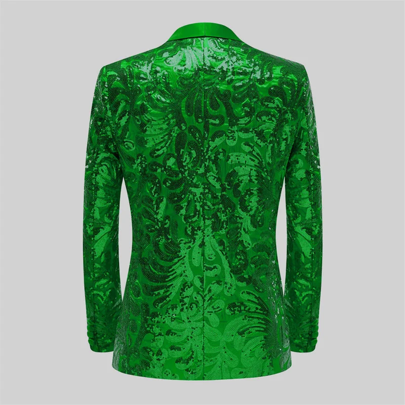 Red Sequin Blazer & Pants Set , Men's Shiny Party Outfit Suits for Weddings, Concerts & Festive Celebrations - Image 13