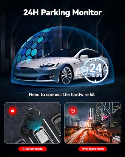 REDTIGER Dash Cam Front Rear, 4K/2.5K Full HD Dash Camera for Cars, Free 32GB Card, Built-in Wi-Fi GPS, 3.16” IPS Screen, Night Vision, 170°Wide Angle, WDR, 24H Parking Mode - Image 5