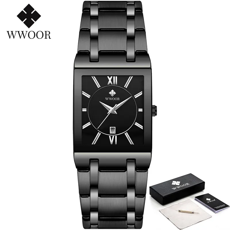 Relogio Masculino WWOOR Gold Watch Men Square Mens Watches Top Brand Luxury Golden Quartz Stainless Steel Waterproof Wrist Watch - Image 14