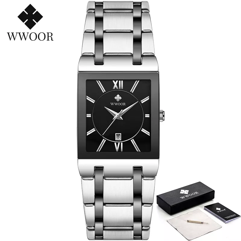 Relogio Masculino WWOOR Gold Watch Men Square Mens Watches Top Brand Luxury Golden Quartz Stainless Steel Waterproof Wrist Watch - Image 17