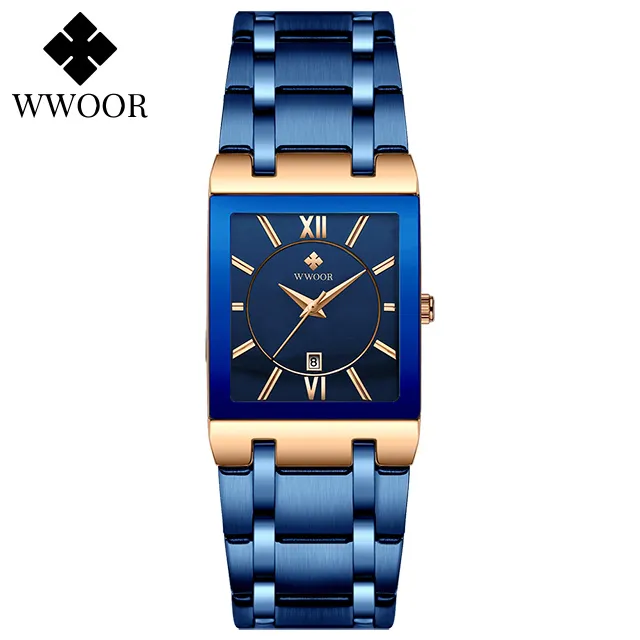 Relogio Masculino WWOOR Gold Watch Men Square Mens Watches Top Brand Luxury Golden Quartz Stainless Steel Waterproof Wrist Watch - Image 23