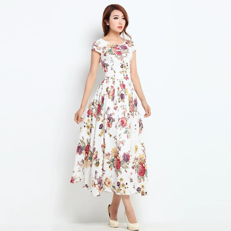 Retro Artistic Handmade Slim-Fit Linen Dress - Image 2