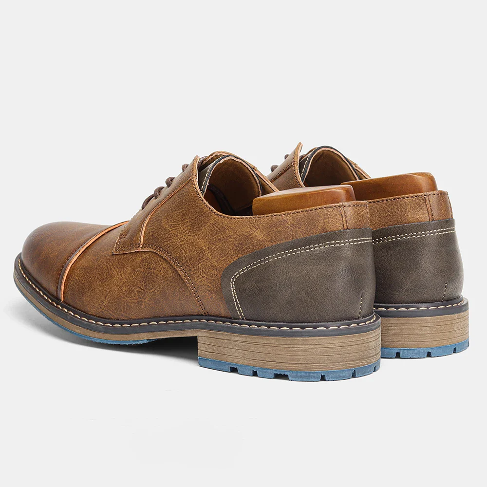 Retro Men's Casual Derby Shoes 2025 Fashion Leather Footwear New Style Men's Slip-On Comfortable Men Shoes - Image 11