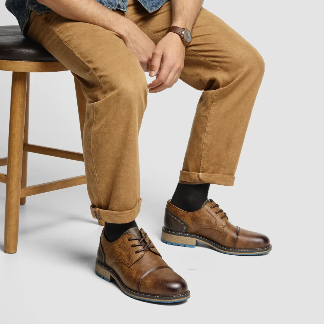 Retro Men's Casual Derby Shoes 2025 Fashion Leather Footwear New Style Men's Slip-On Comfortable Men Shoes - Image 13