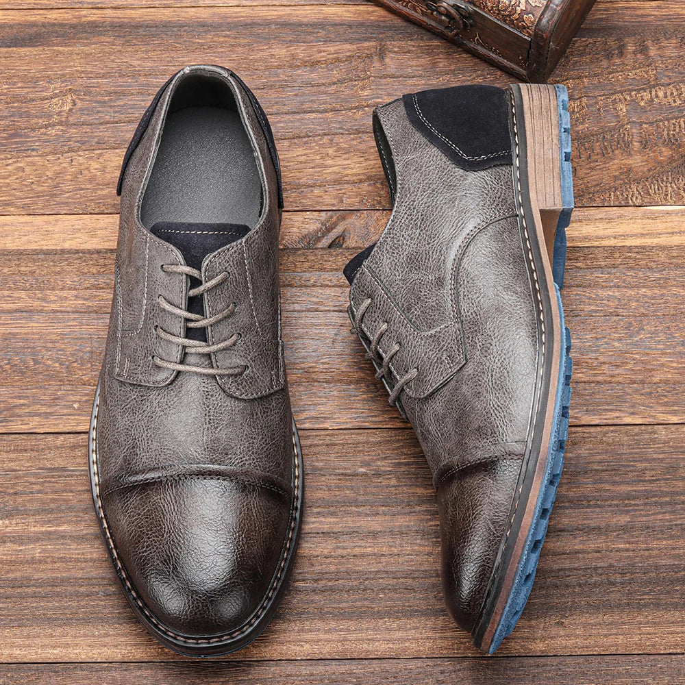 Retro Men's Casual Derby Shoes 2025 Fashion Leather Footwear New Style Men's Slip-On Comfortable Men Shoes - Image 15