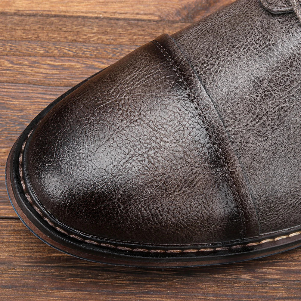 Retro Men's Casual Derby Shoes 2025 Fashion Leather Footwear New Style Men's Slip-On Comfortable Men Shoes - Image 17