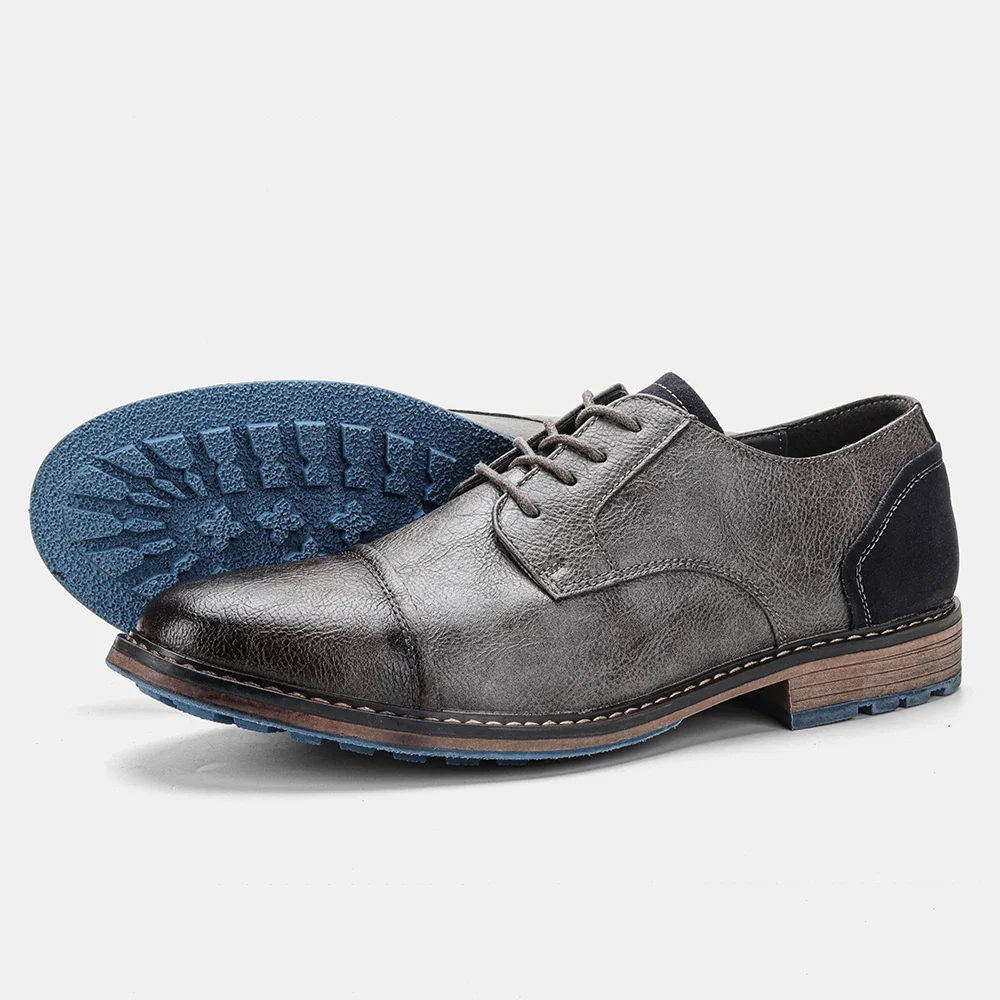 Retro Men's Casual Derby Shoes 2025 Fashion Leather Footwear New Style Men's Slip-On Comfortable Men Shoes - Image 19
