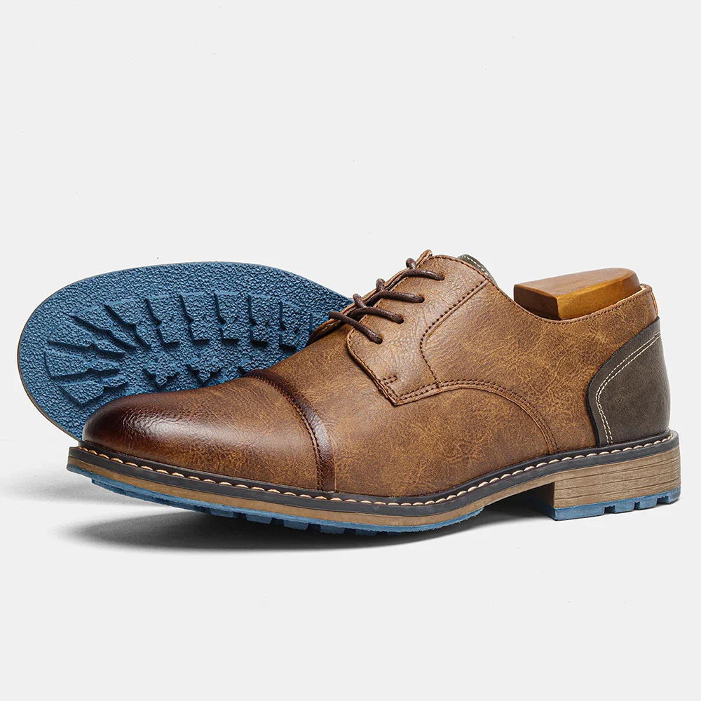 Retro Men's Casual Derby Shoes 2025 Fashion Leather Footwear New Style Men's Slip-On Comfortable Men Shoes - Image 20