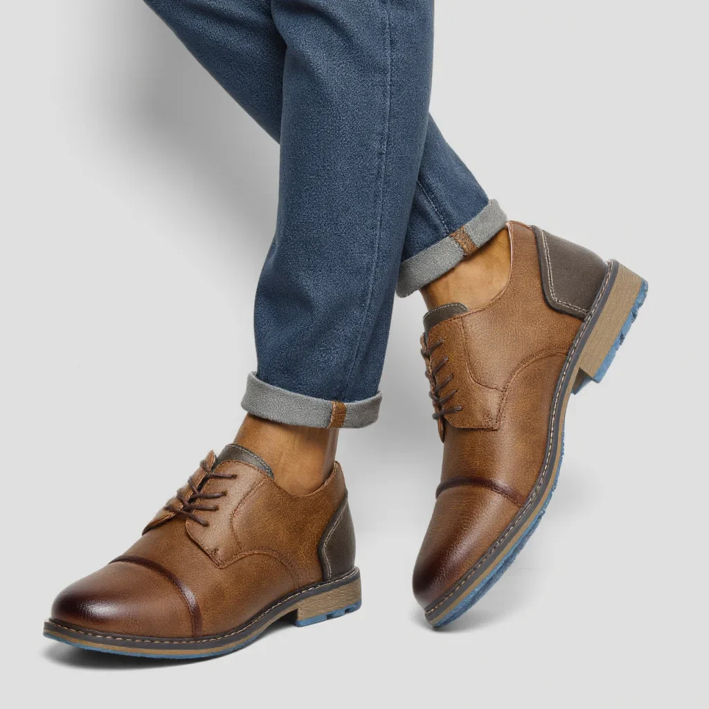 Retro Men's Casual Derby Shoes 2025 Fashion Leather Footwear New Style Men's Slip-On Comfortable Men Shoes - Image 5