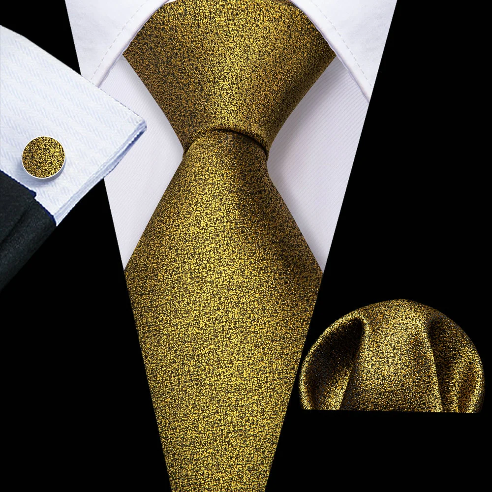 Retro Orange Floral Men Tie Set Silk Jacquard Necktie Wedding Business Handkerchief Cufflinks Tie Barry.Wang Designer FA-5346 - Image 13