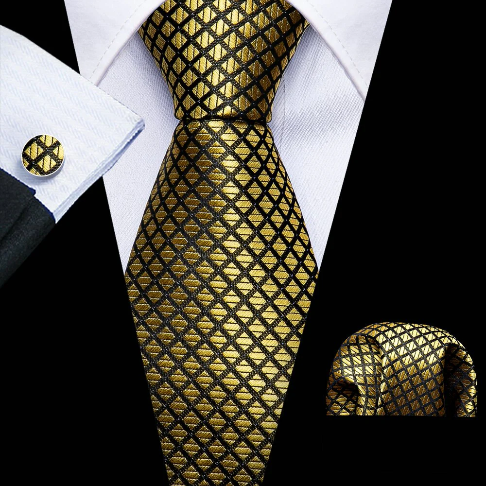 Retro Orange Floral Men Tie Set Silk Jacquard Necktie Wedding Business Handkerchief Cufflinks Tie Barry.Wang Designer FA-5346 - Image 15