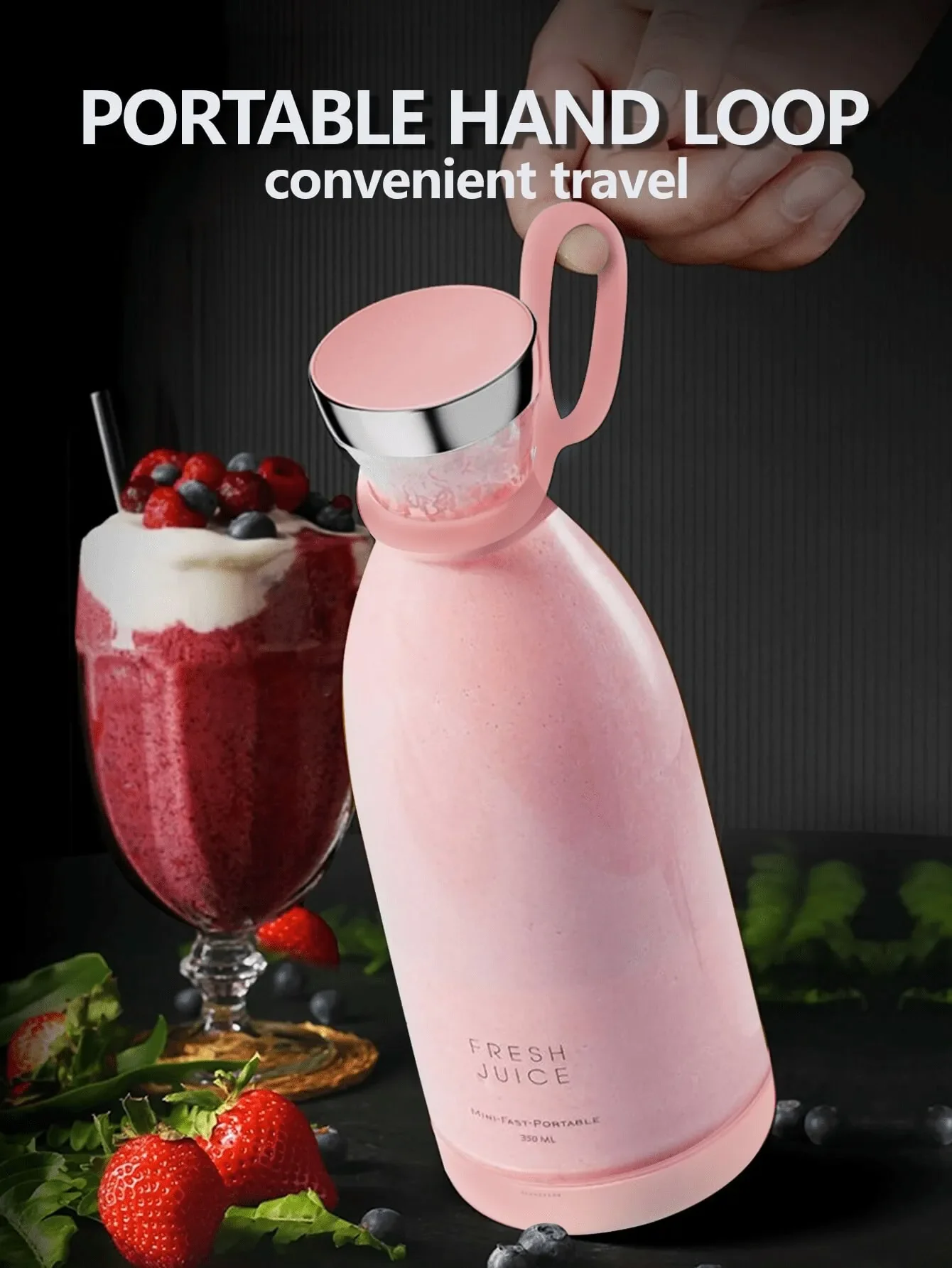Reup Portable Blender 350ml Mini Portable Blender Smoothies 1400mAh FRESH JUICE Travel Electric Travel Portable Mixer Kitchen - Image 5