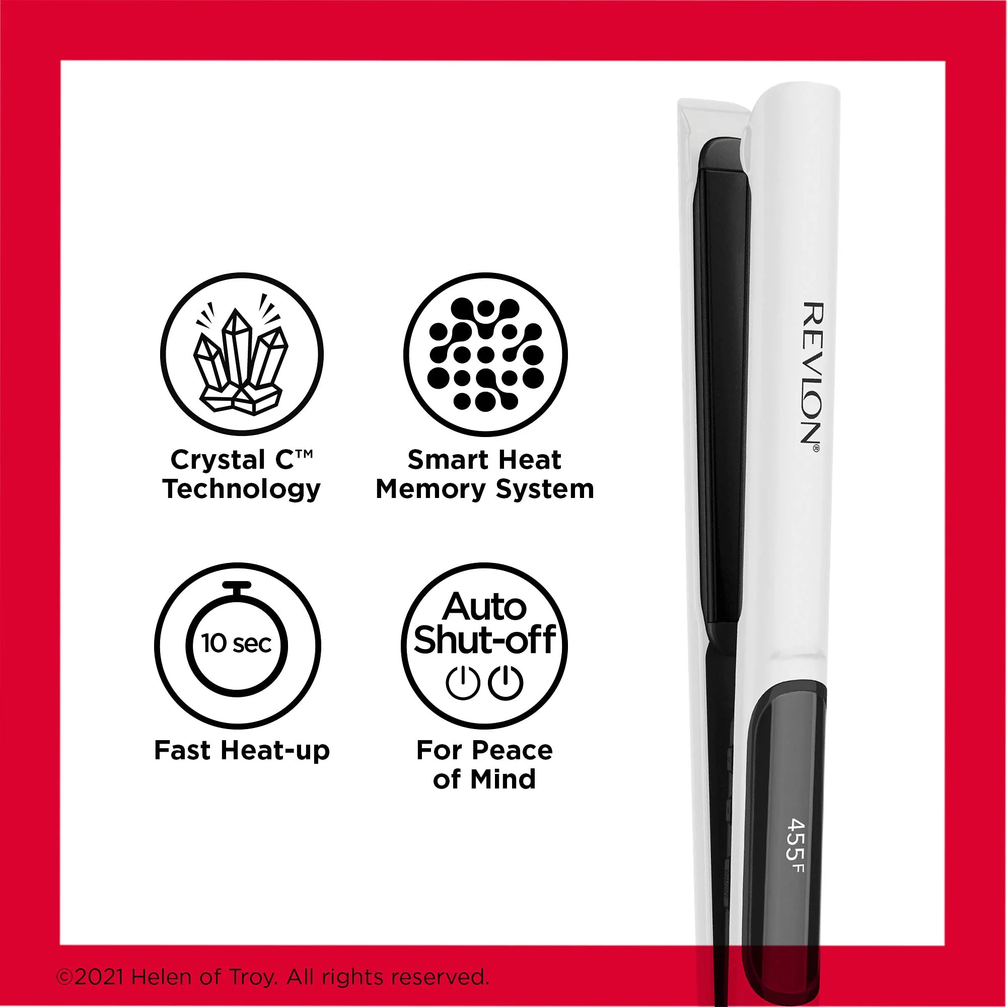 REVLON Crystal C + Ceramic Digital Hair Flat Iron | Long-Lasting Shine and Less Frizz, (1 in) - Image 3