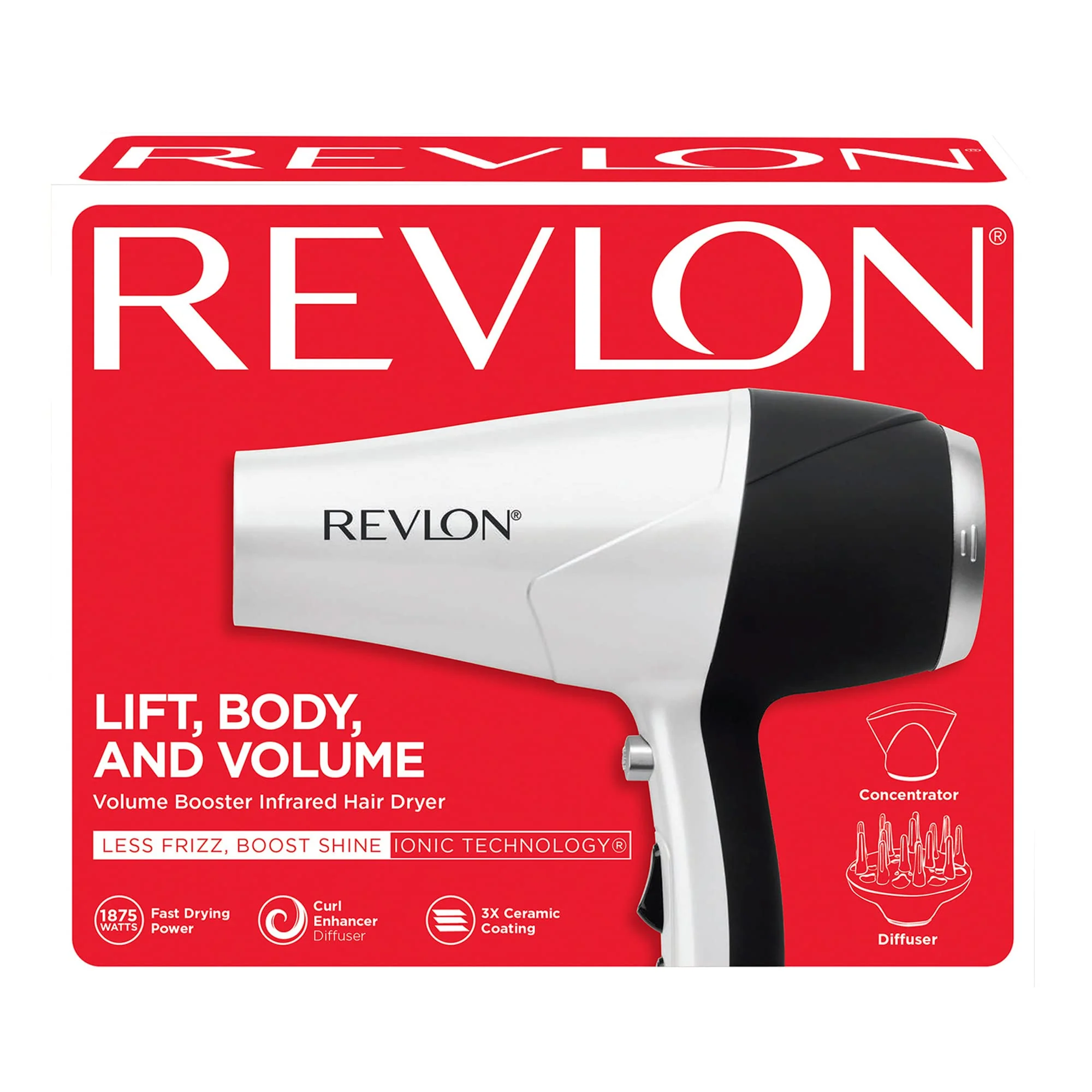 REVLON Infrared Hair Dryer | 1875 Watts of Lift, Body, and Volume (White) - Image 2