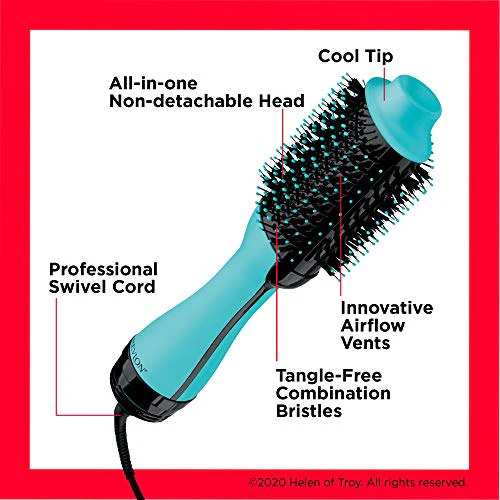 REVLON One-Step Volumizer Original 1.0 Hair Dryer and Hot Air Brush, Mint - Image 6