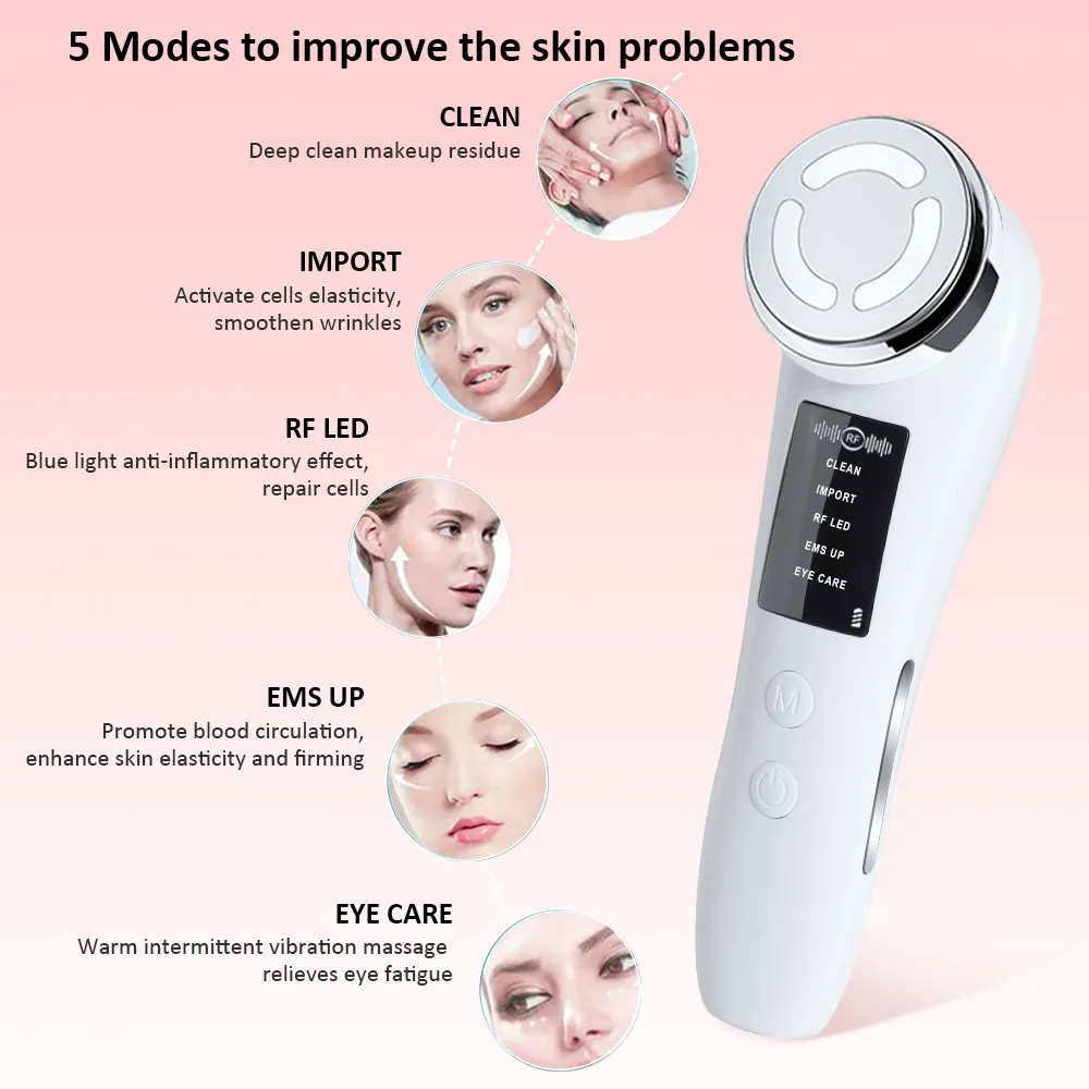 RF Skin Tightening Machine Face Lifting Device For Wrinkle Anti Aging EMS Skin Rejuvenation Radio Frequency Facial Massager - Image 3