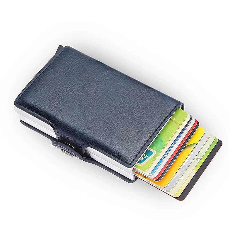 Rfid Blocking Protection Men id Credit Card Holder Wallet Leather Metal Aluminum Business Bank Card Case CreditCard Cardholder - Image 17