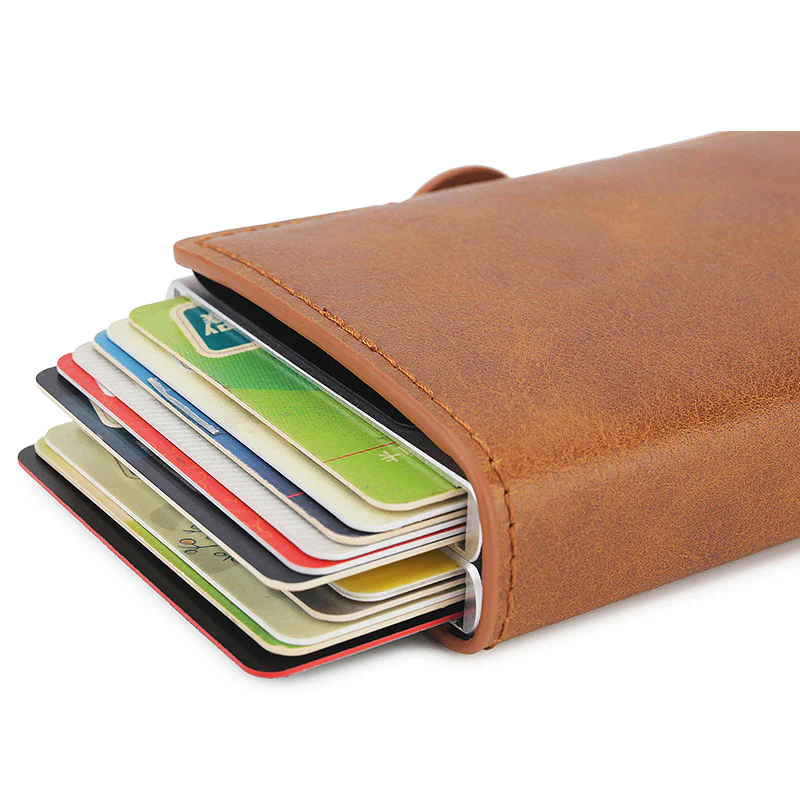 Rfid Blocking Protection Men id Credit Card Holder Wallet Leather Metal Aluminum Business Bank Card Case CreditCard Cardholder - Image 23