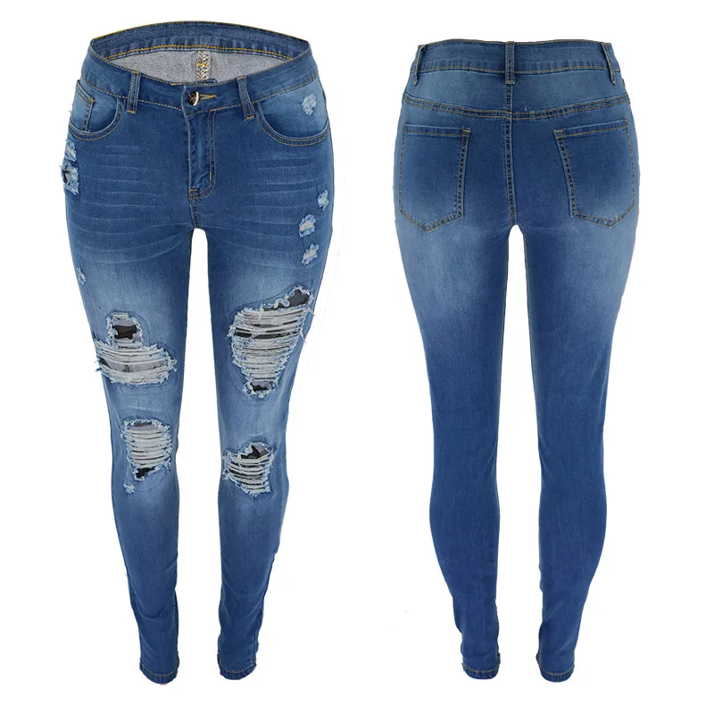 Ripped Jeans Women Casual Pencil Pants Distressed Ladies Push Up Slim Denim Trousers Torn Broken Streetwear Outfit Plus Size - Image 6