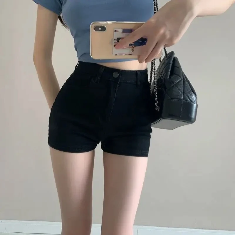 Ripped Raw Denim Shorts For Women Fashion A-line Hem Female Summer Hot Pants Streetwear Blue Clothing Skinny Sexy Retro Leisure - Image 7
