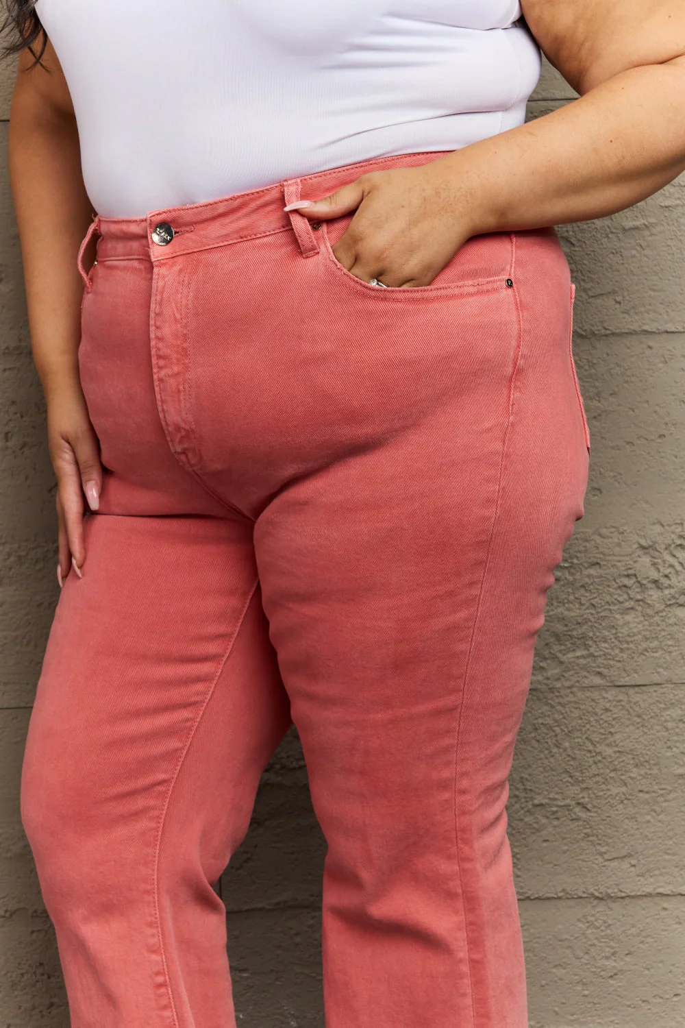 RISEN Bailey Full Size High Waist Side Slit Flare Jeans - Image 5