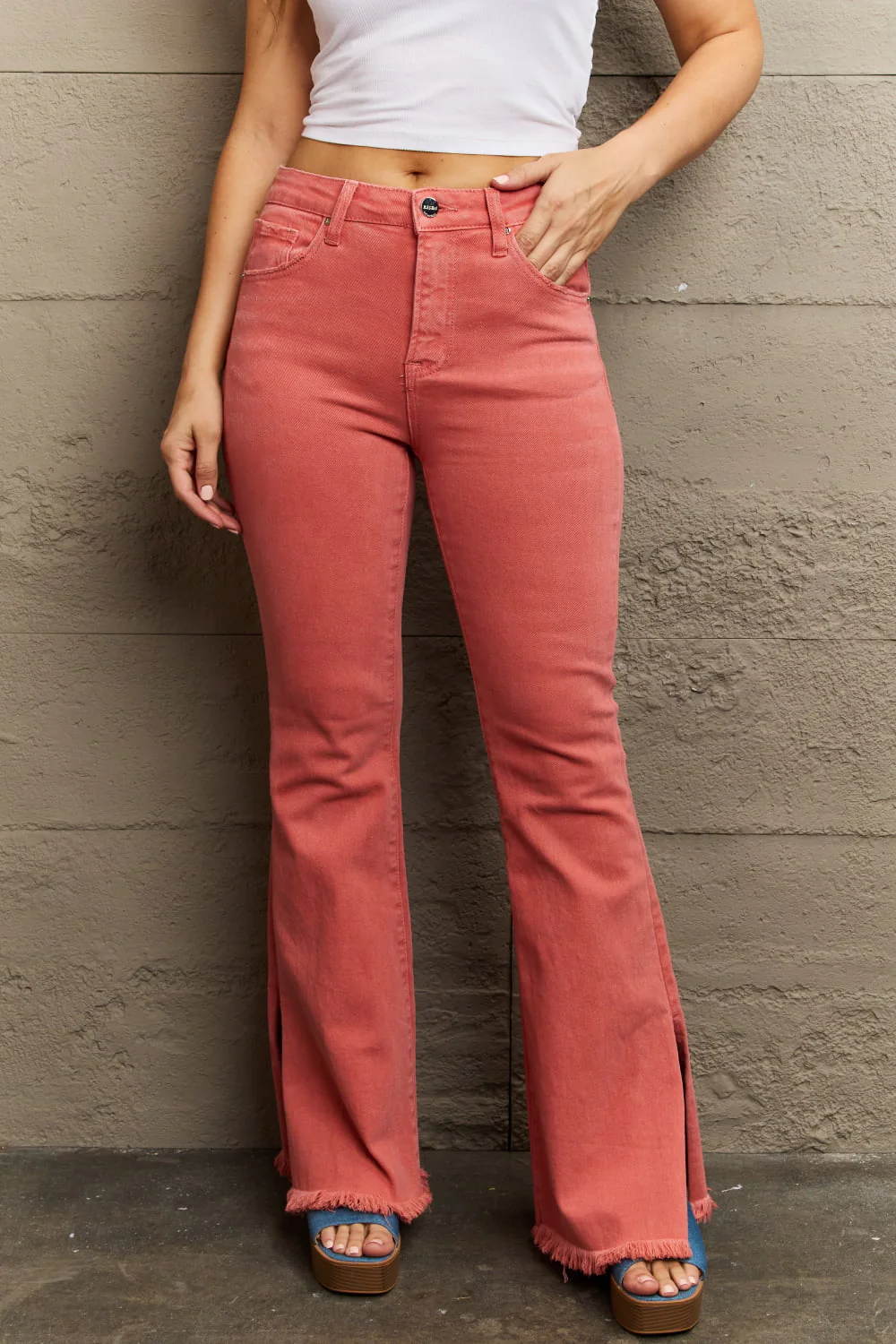 RISEN Bailey Full Size High Waist Side Slit Flare Jeans - Image 6