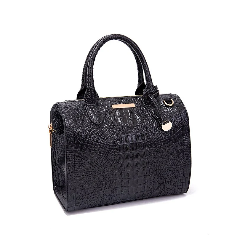 Roomy Women Tote Bag Crocodile Bag European and American Style Luxury PU Leather Crossbody Messenger Handbag Black 2022 New - Image 2