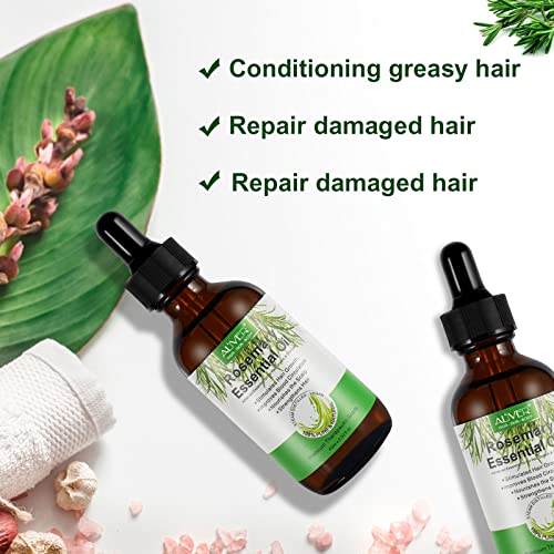 Rosemary Essential Oil for Hair Growth, 100% Pure Organic Rosemary Oil for Eyebrow and Eyelash, Nourishes The Scalp, Improves Blood Circulation,Rid of Itchy & Dry Scalp, Hair Loss Treatment 60ml - Image 3