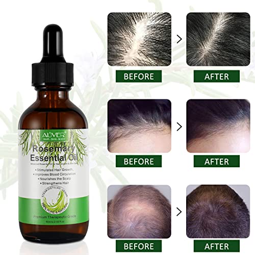 Rosemary Essential Oil for Hair Growth, 100% Pure Organic Rosemary Oil for Eyebrow and Eyelash, Nourishes The Scalp, Improves Blood Circulation,Rid of Itchy & Dry Scalp, Hair Loss Treatment 60ml - Image 8