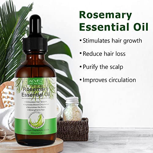 Rosemary Essential Oil for Hair Growth, 100% Pure Organic Rosemary Oil for Eyebrow and Eyelash, Nourishes The Scalp, Improves Blood Circulation,Rid of Itchy & Dry Scalp, Hair Loss Treatment 60ml - Image 9