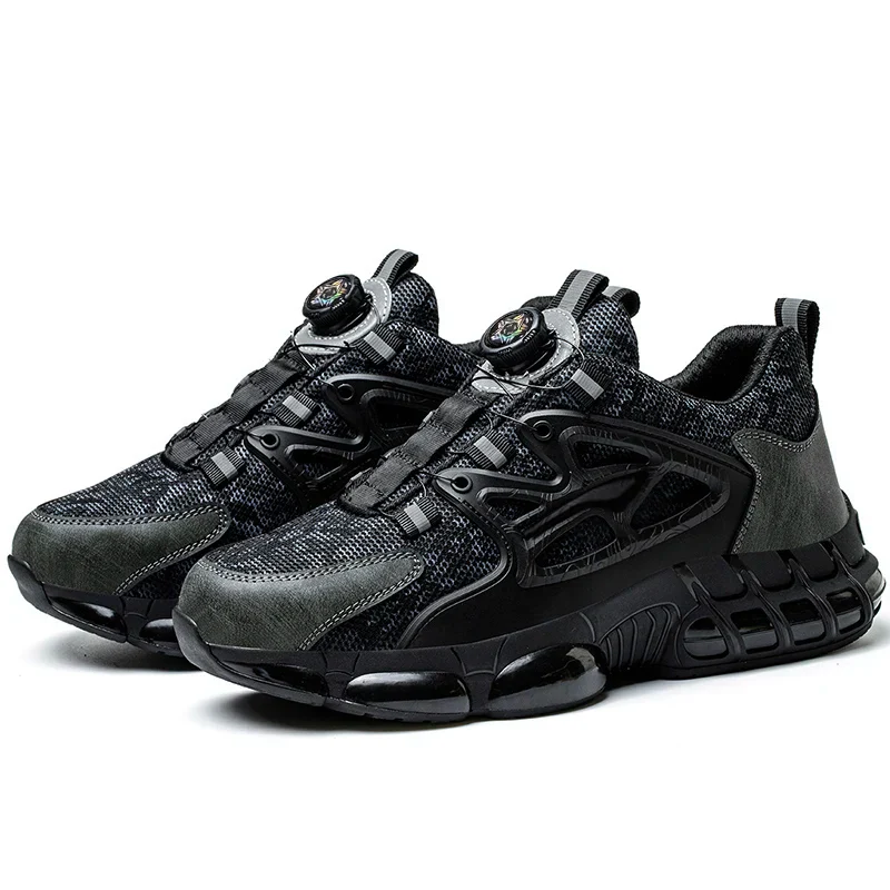 Rotating Button Safety Shoes Men Steel Toe Sneaker Air Cushion Work Shoes Man Puncture Proof Work Safety Boots Protective Shoes - Image 8