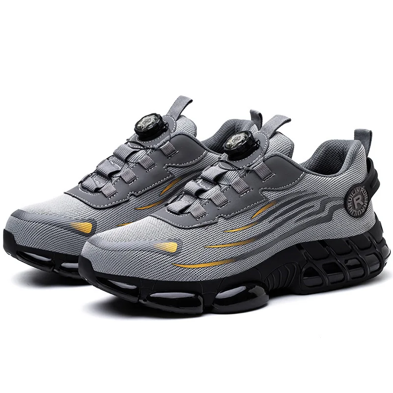 Rotating Button Safety Shoes Men Steel Toe Sneaker Air Cushion Work Shoes Man Puncture Proof Work Safety Boots Protective Shoes - Image 9