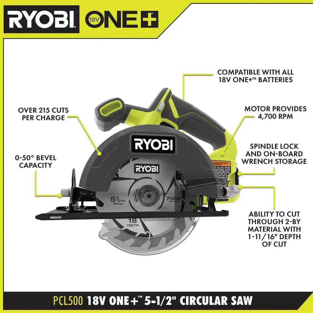 Ryobi 18V 5-1/2" Circular Saw - Image 6