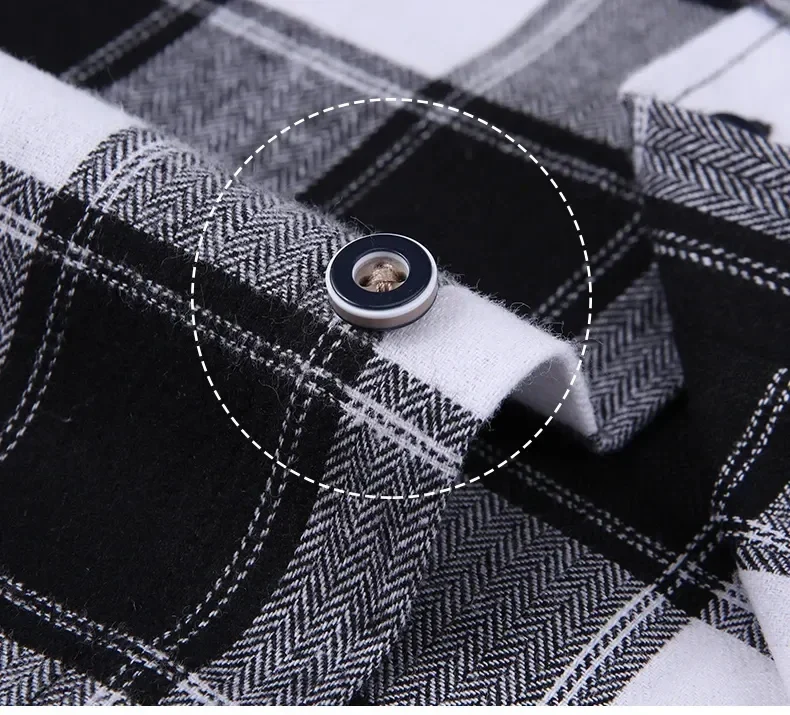 S-11XL Plaid Flannel Shirts For Men's Long Sleeve Cotton Fashion Design Young Casual Standard-Fit Thick Man Shirt Blouse Clothes - Image 15