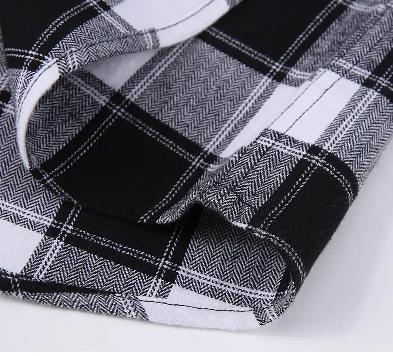 S-11XL Plaid Flannel Shirts For Men's Long Sleeve Cotton Fashion Design Young Casual Standard-Fit Thick Man Shirt Blouse Clothes - Image 17