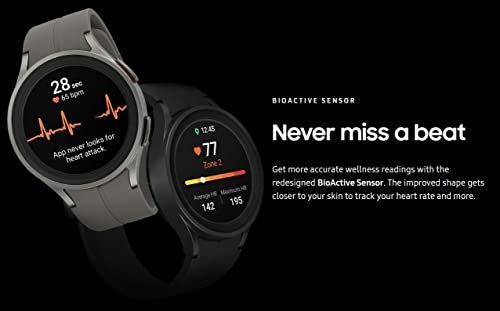 Samsung Galaxy Watch 5 Pro (45mm, WIFI + 4G LTE) 1.4" Super AMOLED Smartwatch GPS Bluetooth with Sleep Coaching, Bioactive Sensor, Water Resistant R925U (Fast Charger Bundle, Gray Titanium) (Refurbished) - Image 2