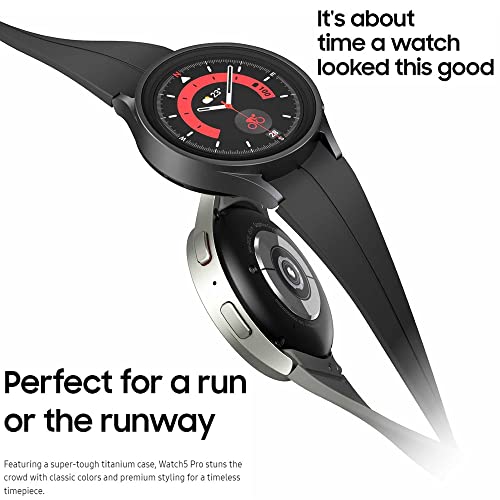 Samsung Galaxy Watch 5 Pro (45mm, WIFI + 4G LTE) 1.4" Super AMOLED Smartwatch GPS Bluetooth with Sleep Coaching, Bioactive Sensor, Water Resistant R925U (Fast Charger Bundle, Gray Titanium) (Refurbished) - Image 3