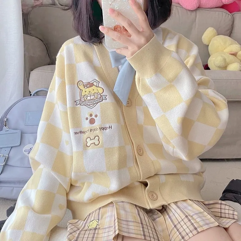 Sanrio Y2k Cinnamoroll Kawaii Cardigan Women Kuromi Melody Korean Fashion Sweater Female Preppy Style Long Knit Top Clothes 2023 - Image 5