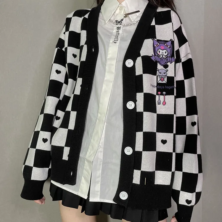 Sanrio Y2k Cinnamoroll Kawaii Cardigan Women Kuromi Melody Korean Fashion Sweater Female Preppy Style Long Knit Top Clothes 2023 - Image 7
