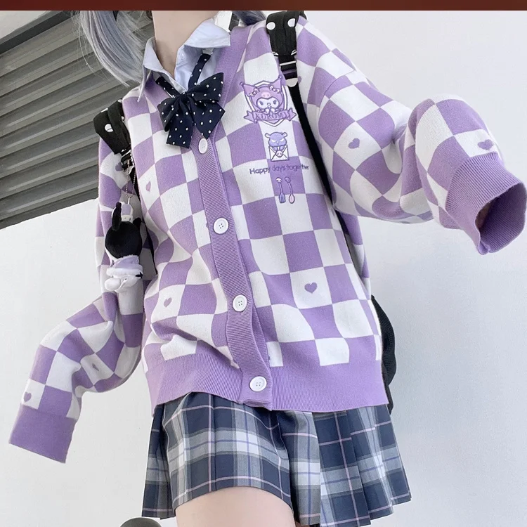 Sanrio Y2k Cinnamoroll Kawaii Cardigan Women Kuromi Melody Korean Fashion Sweater Female Preppy Style Long Knit Top Clothes 2023 - Image 8
