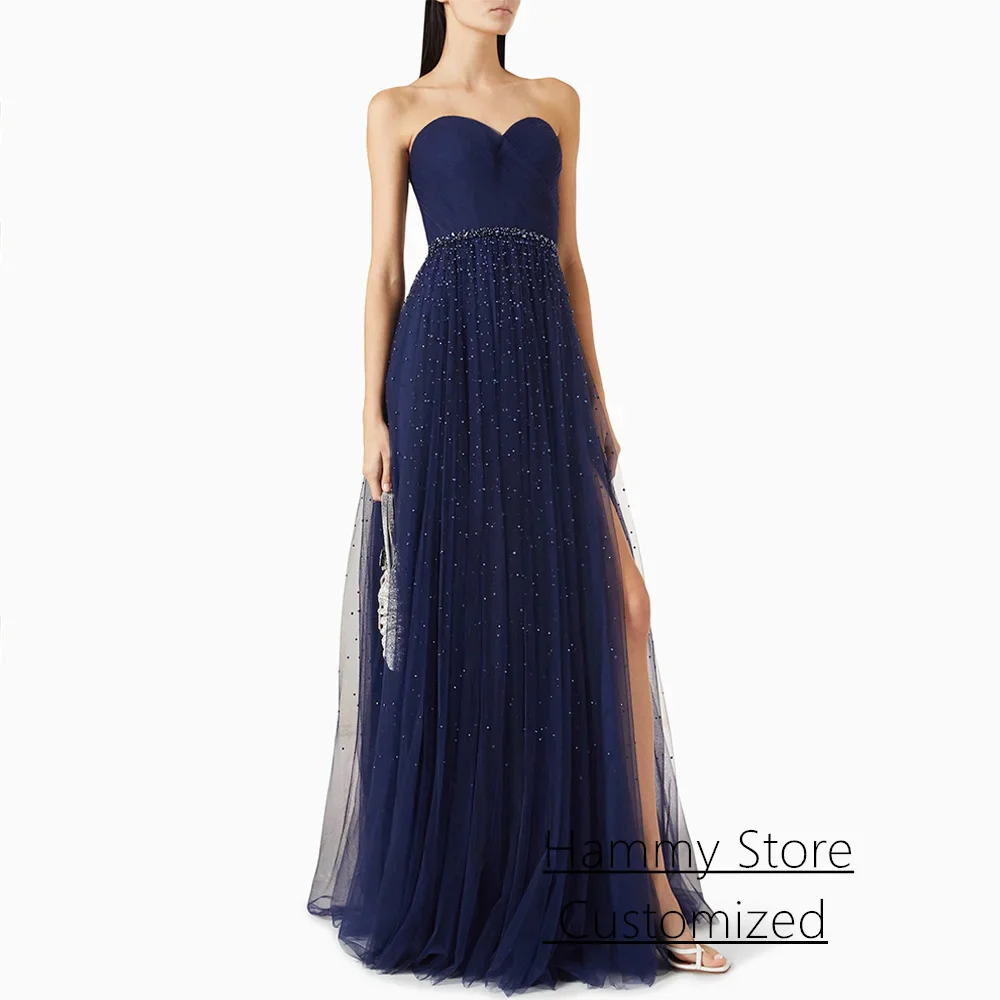 Saudi Arabian Evening Dress فساتين سهرات Customized Modest High Neck Long Sleeves Sparkling Sequined Prom Gown - Image 3