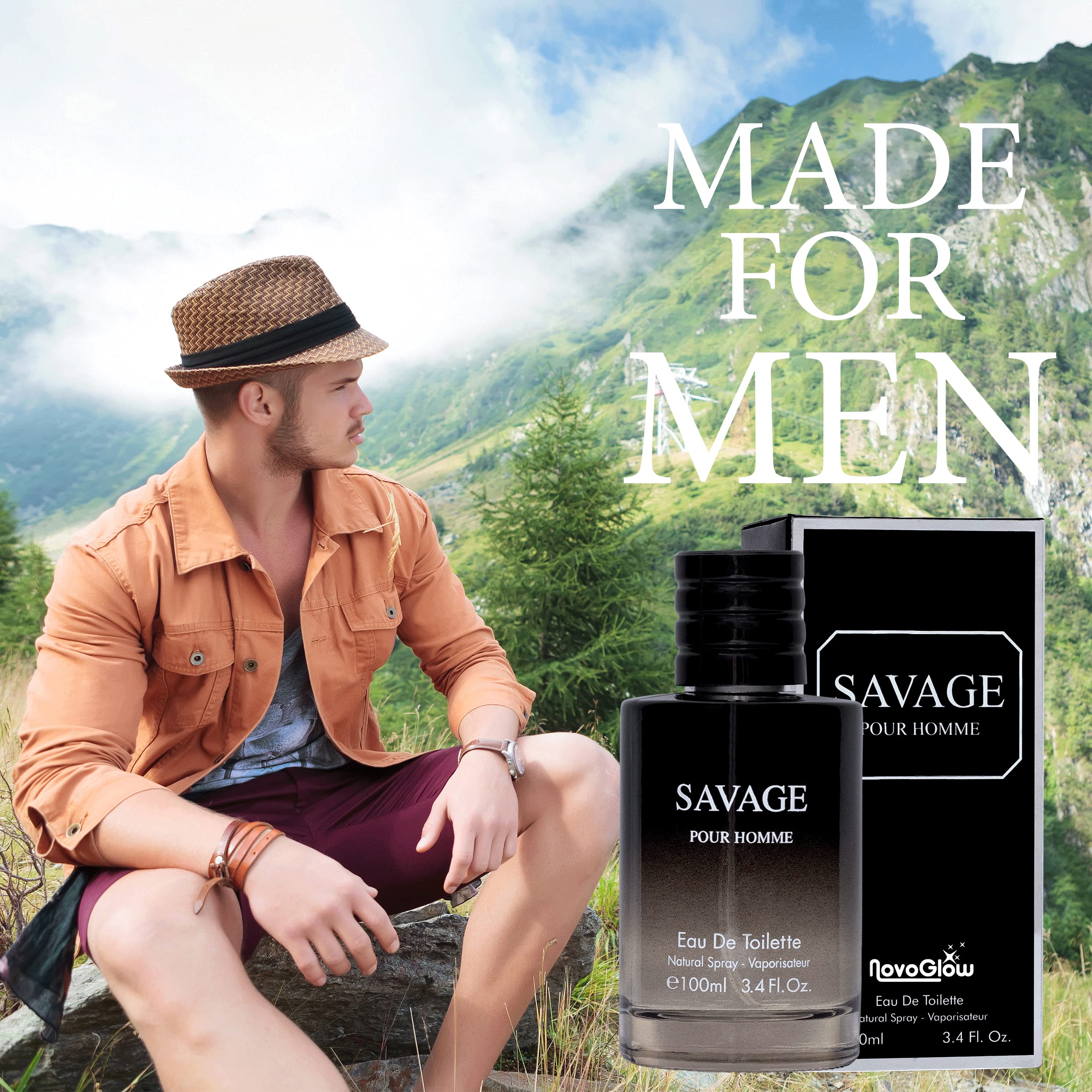 Savage 3.4 Oz Eau De Toilette Spray Refreshing & Warm Masculine Scent for Daily Use Men's Casual Cologne Includes NovoGlow Carrying Pouch Smell Fresh All Day A Gift for Any Occasion - Image 4