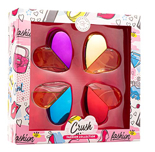 SCENTED THINGS Crush Body Spray Girl Perfume Set | Little Girls to Teen Girl Gifts, Girl Birthday Gift, Body Mist Perfume Set in Heart Shaped Bottles | Fashion Collection (4 Piece Set) - Image 8