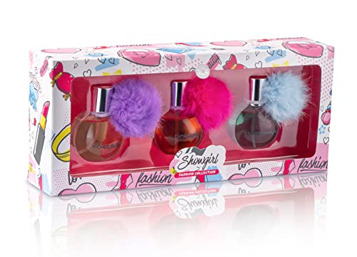 SCENTED THINGS Showgirl Body Spray Girl Perfume Set | Little Girls to Teen Girl Gifts, Girl Birthday Gift, Body Mist Perfume Set with Fur Pom-Pom Puff Ball | Fashion Collection (3 Piece Set) - Image 8