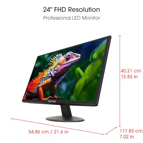 Sceptre 24-inch Professional Thin 1080p LED Monitor 99% sRGB 2x HDMI VGA Build-in Speakers, Machine Black (E248W-19203R Series) - Image 8