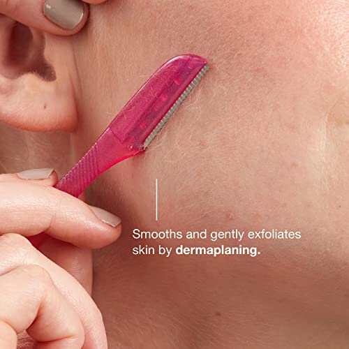 Schick Hydro Silk Touch-Up Exfoliating Dermaplaning Tool, Face & Eyebrow Razor with Precision Cover- 3 Count | Dermaplaning Razor For Women - Image 6