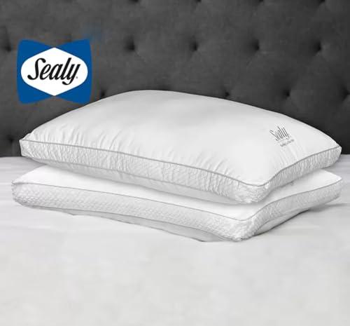 sealy Sterling Collection Down Alternative Pillows 400 Thread Queen - 2 Pack - Image 4